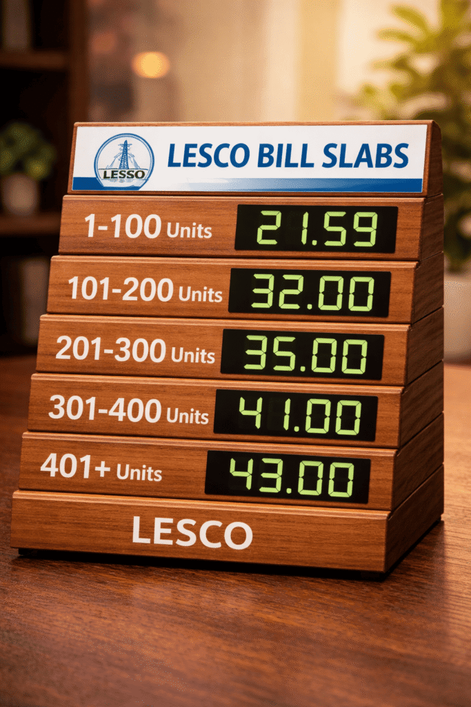 LESCO Bill Slabs